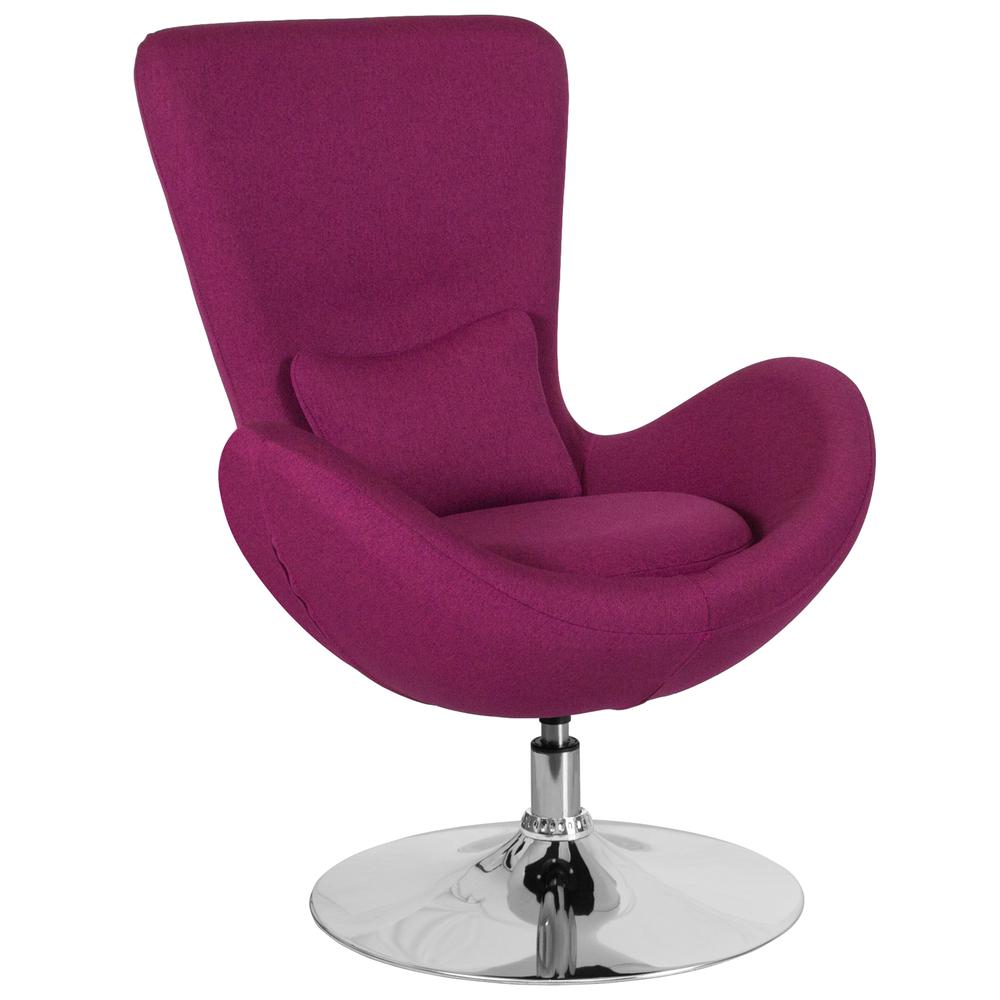 Magenta Fabric Side Reception Chair with Bowed Seat. The main picture.