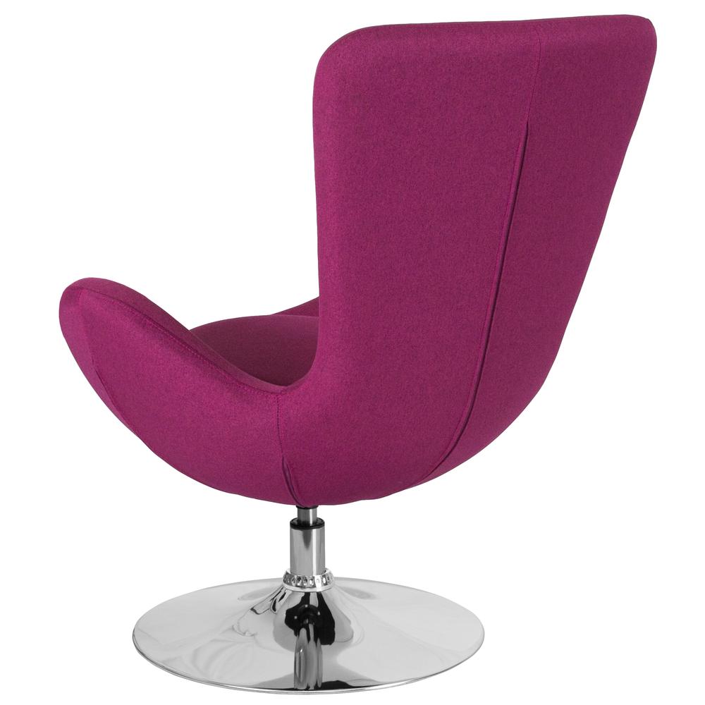Magenta Fabric Side Reception Chair with Bowed Seat. Picture 2