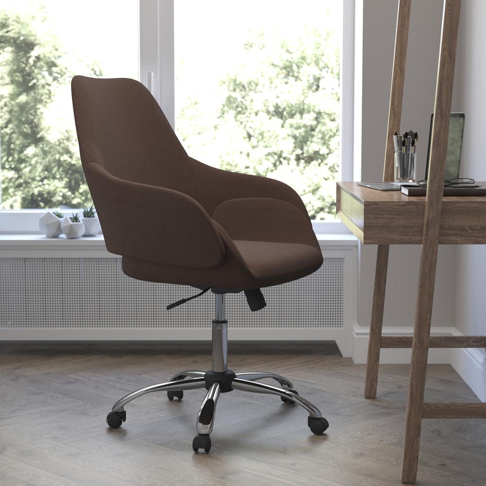 Contemporary Home and Office Chair with Curved Arms. Picture 5