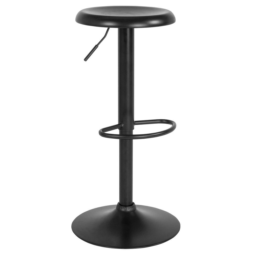 Adjustable Height Retro Barstool in Black Finish. Picture 1