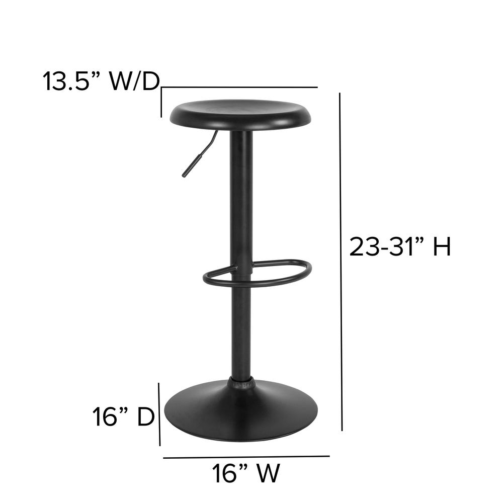 Adjustable Height Retro Barstool in Black Finish. Picture 2