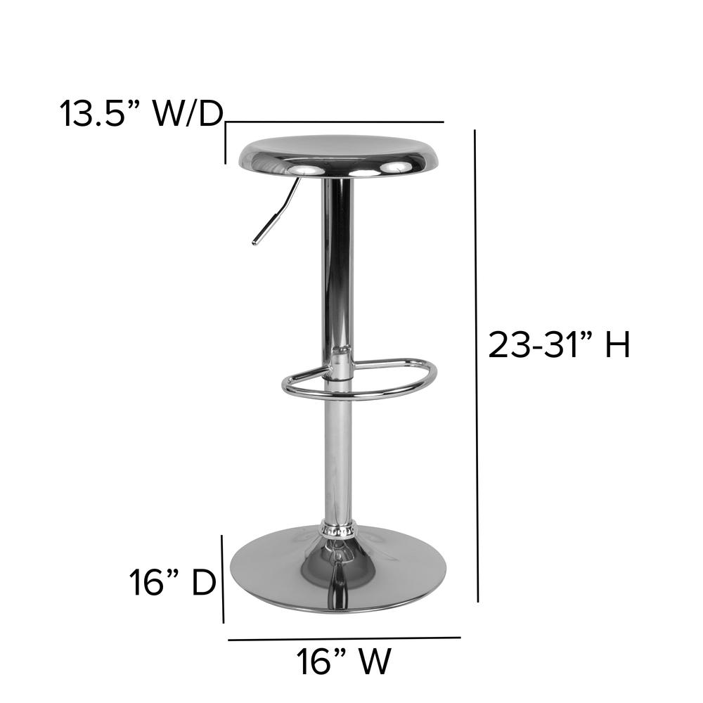 Adjustable Height Retro Barstool in Chrome Finish. Picture 2
