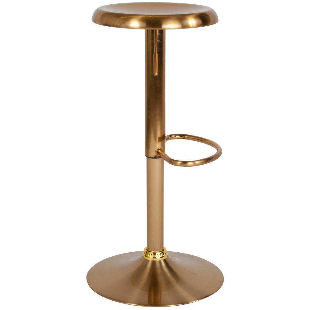 Adjustable Height Retro Barstool in Gold Finish. Picture 3
