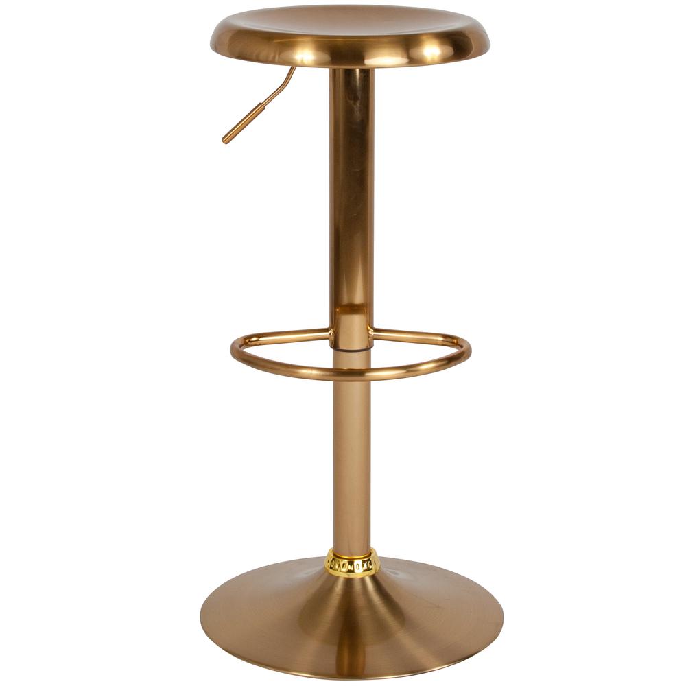 Adjustable Height Retro Barstool in Gold Finish. Picture 5