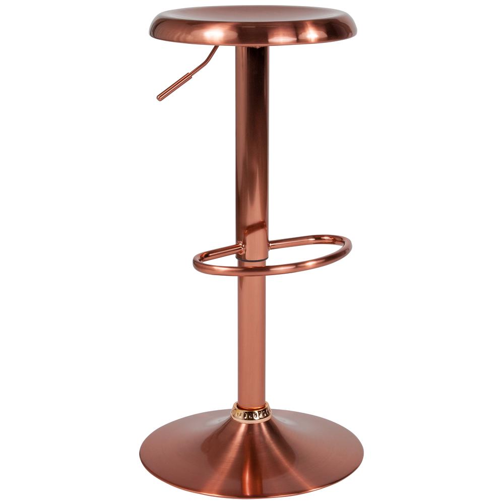 Adjustable Height Retro Barstool in Rose Gold Finish. The main picture.