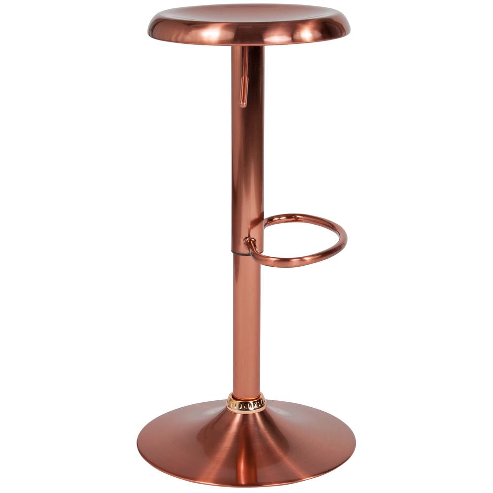 Adjustable Height Retro Barstool in Rose Gold Finish. Picture 3