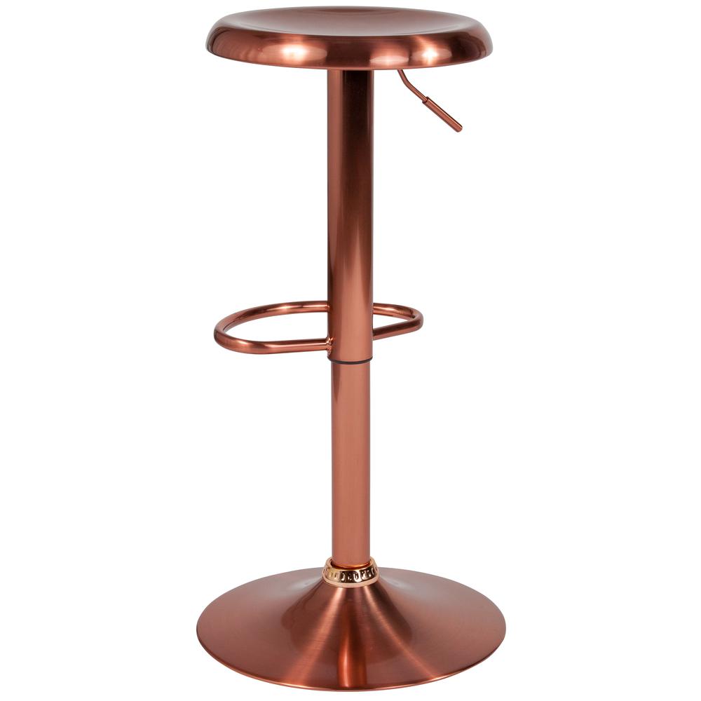 Adjustable Height Retro Barstool in Rose Gold Finish. Picture 4