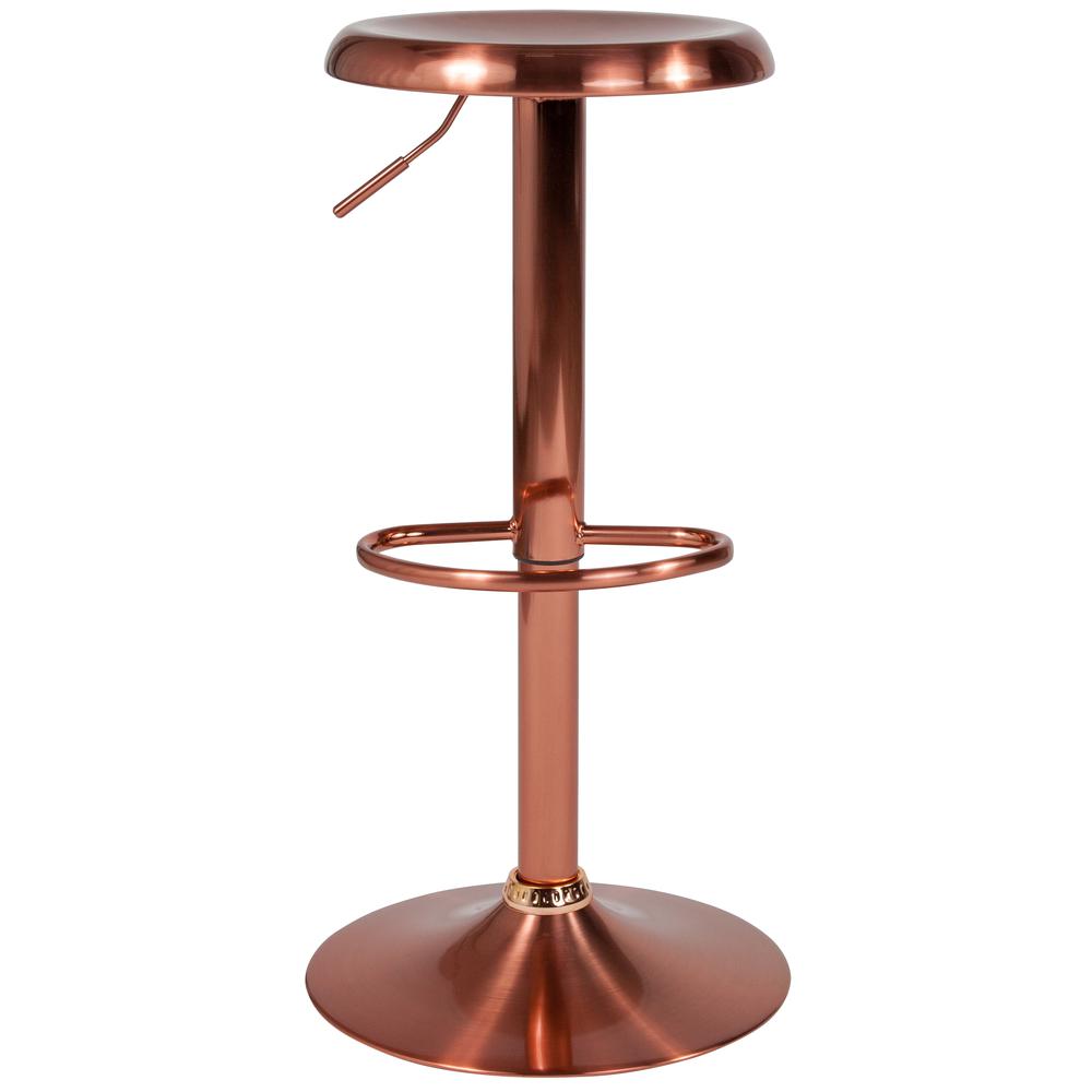 Adjustable Height Retro Barstool in Rose Gold Finish. Picture 5