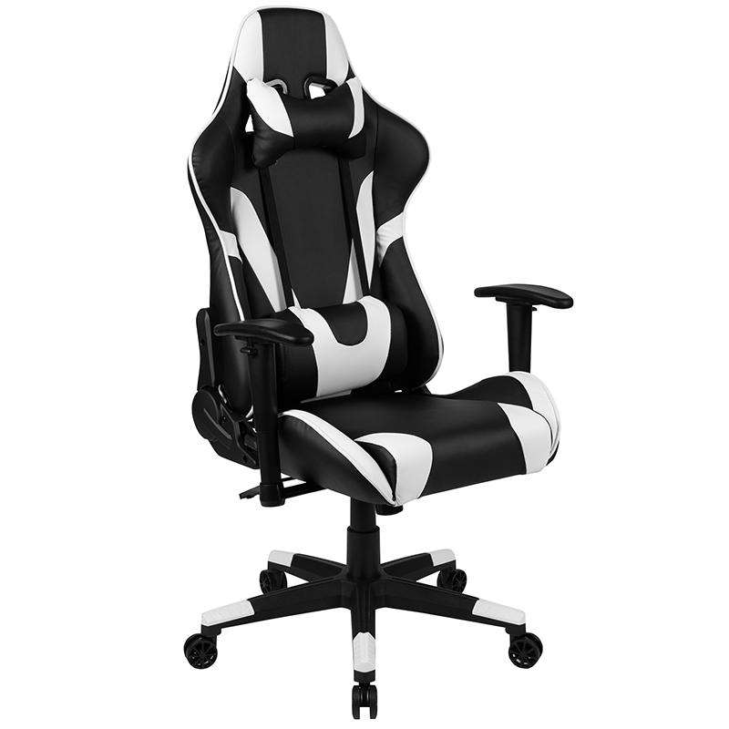 X20 Gaming Chair Racing Office Ergonomic Computer PC Adjustable Swivel Chair with Fully Reclining Back in Black LeatherSoft. Picture 1