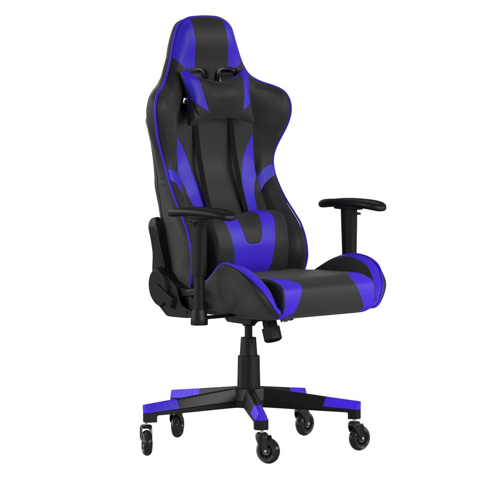 X20 Gaming Chair Racing Office Computer Chair with Back in Blue. Picture 2