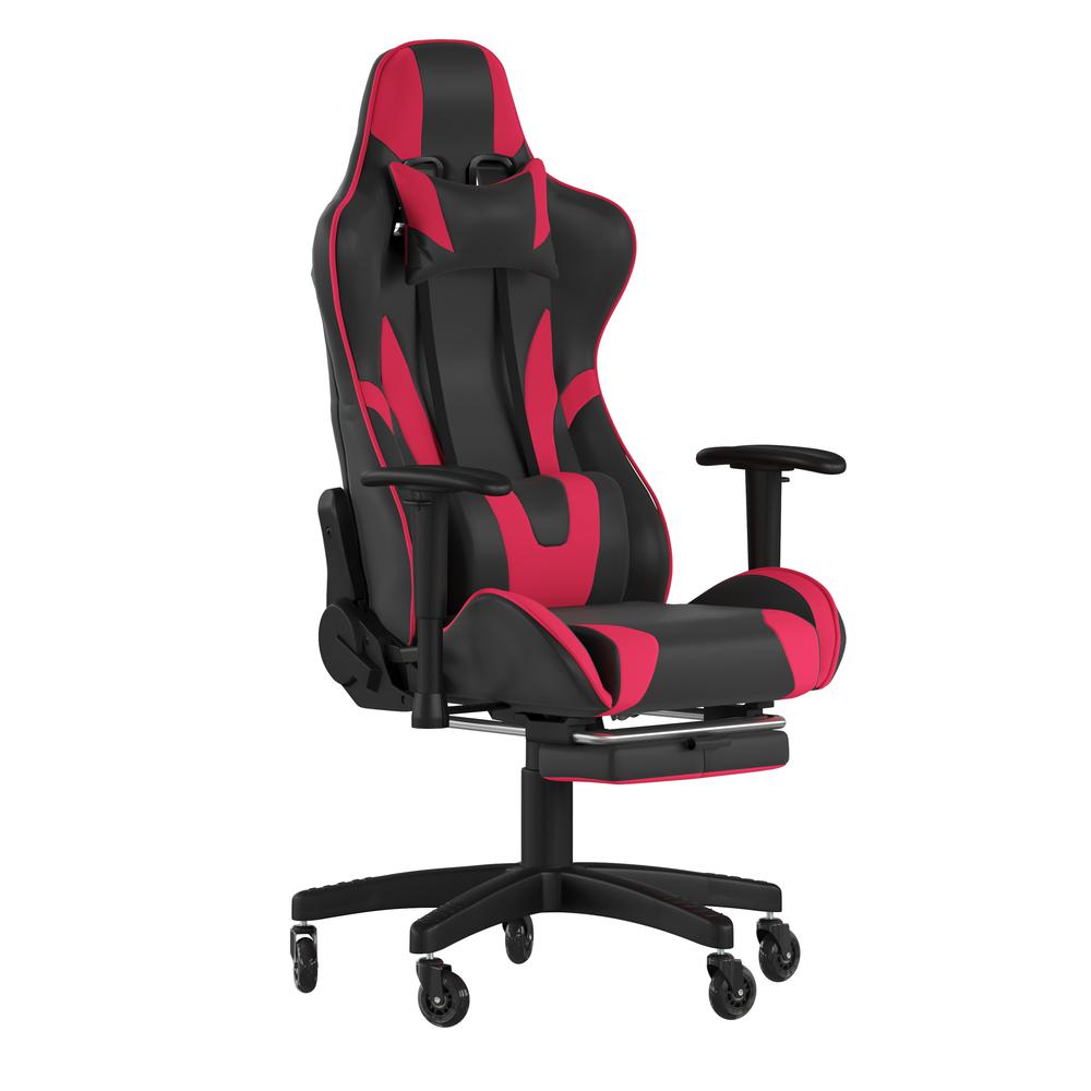X30 Gaming Chair Racing Computer Chair with Back, Slide-Out Footrest, in Red. Picture 2