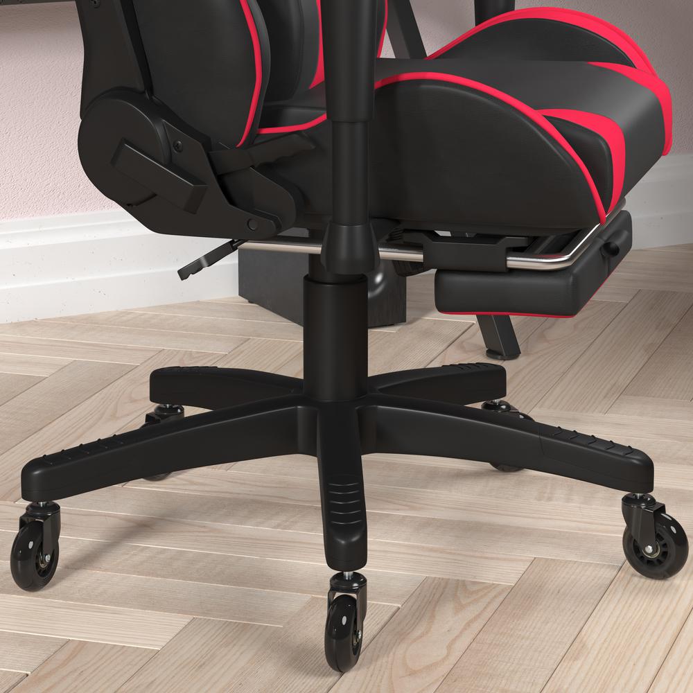 X30 Gaming Chair Racing Computer Chair with Back, Slide-Out Footrest, in Red. Picture 7