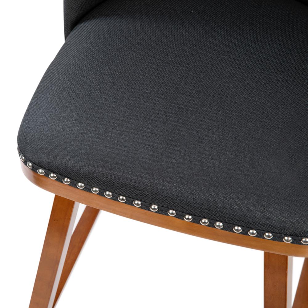 Set of 2 24 Inch Faux Linen Upholstered Counter Stools, Charcoal. Picture 10