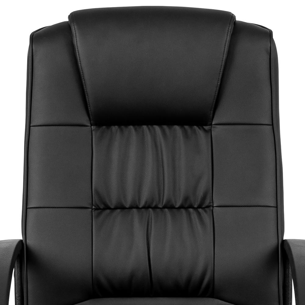 Flash Fundamentals High Back Black LeatherSoft-Padded Task Office Chair with Arms, BIFMA Certified. Picture 8