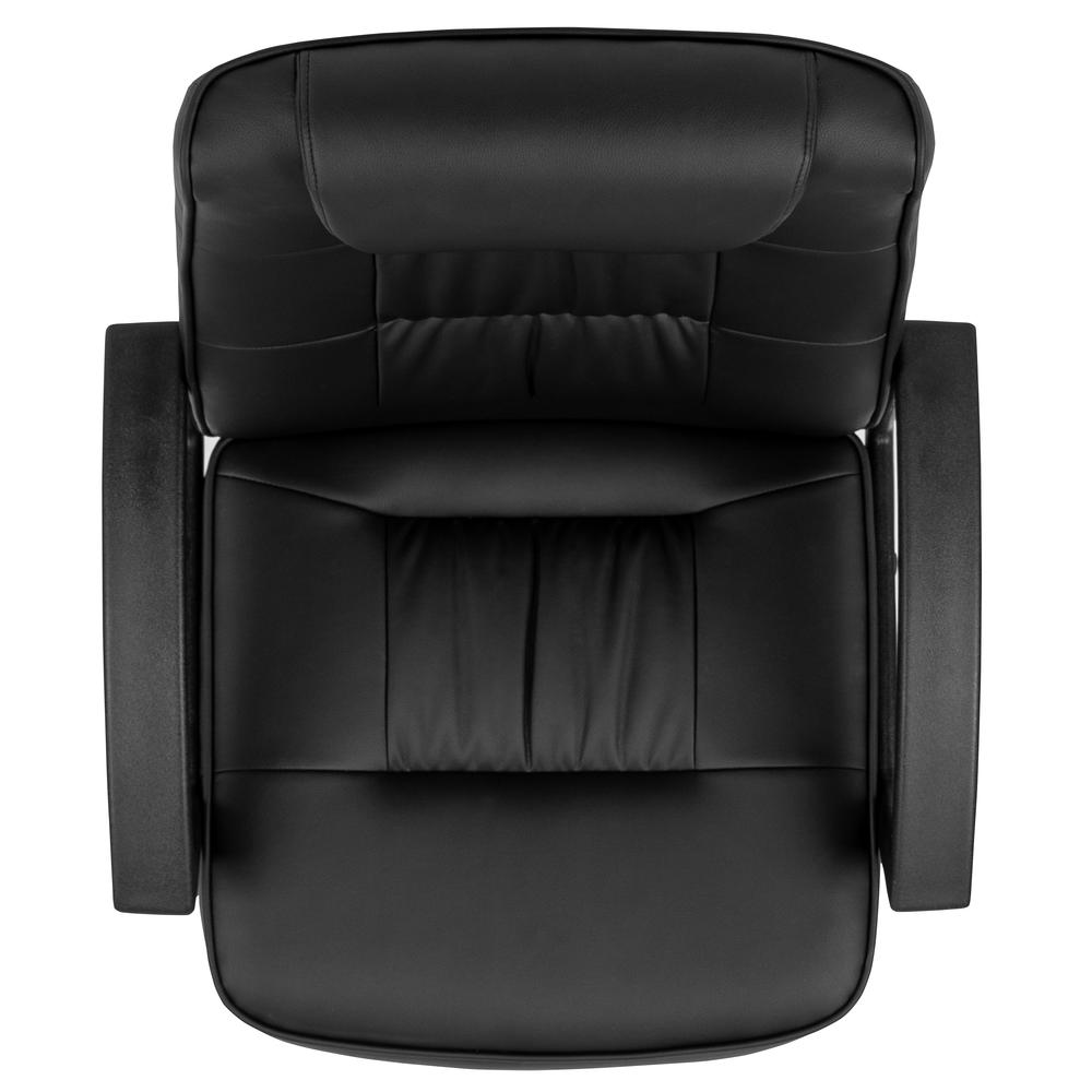 Flash Fundamentals High Back Black LeatherSoft-Padded Task Office Chair with Arms, BIFMA Certified. Picture 9