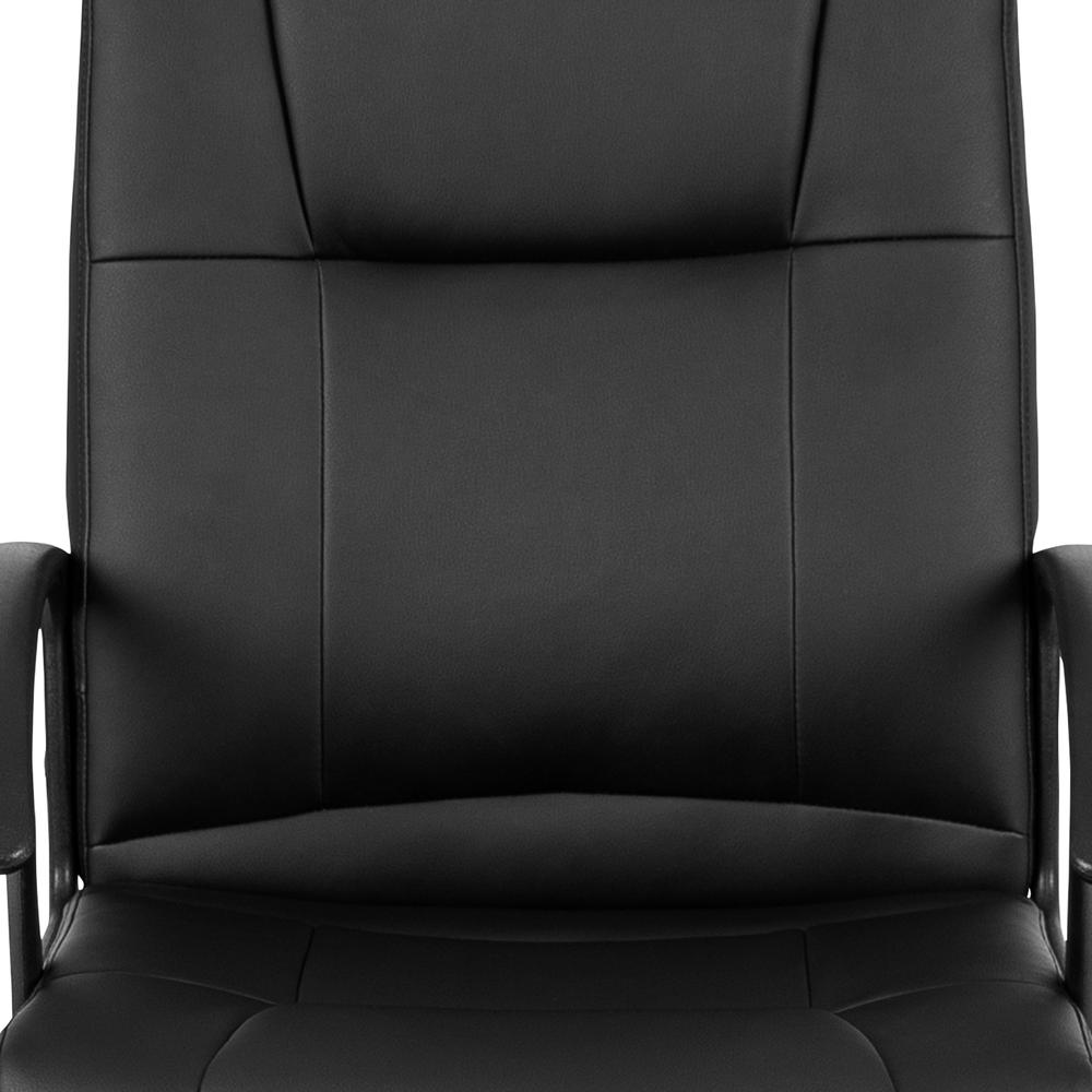 Flash Fundamentals Mid-Back Black LeatherSoft-Padded Task Office Chair with Arms, BIFMA Certified. Picture 8