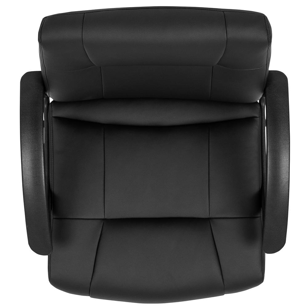 Flash Fundamentals Mid-Back Black LeatherSoft-Padded Task Office Chair with Arms, BIFMA Certified. Picture 9