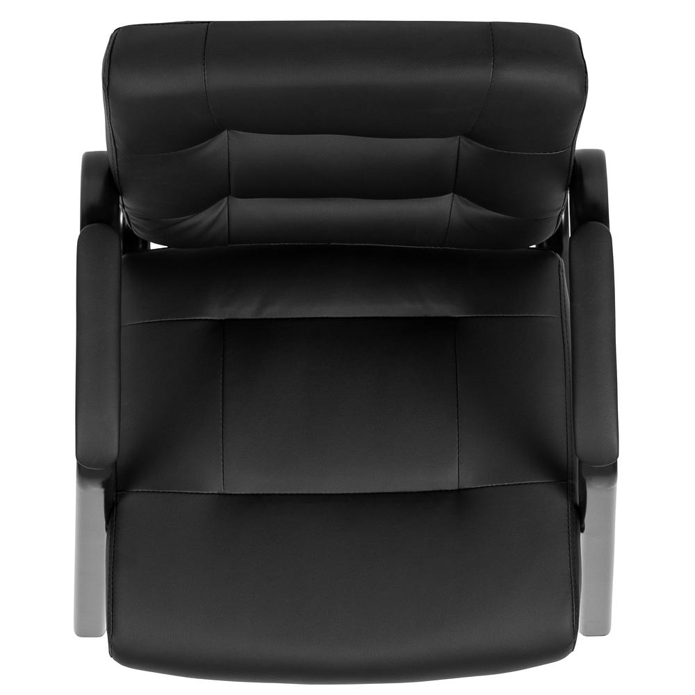 Flash Fundamentals Black LeatherSoft Executive Reception Chair with Black Metal Frame, BIFMA Certified. Picture 9