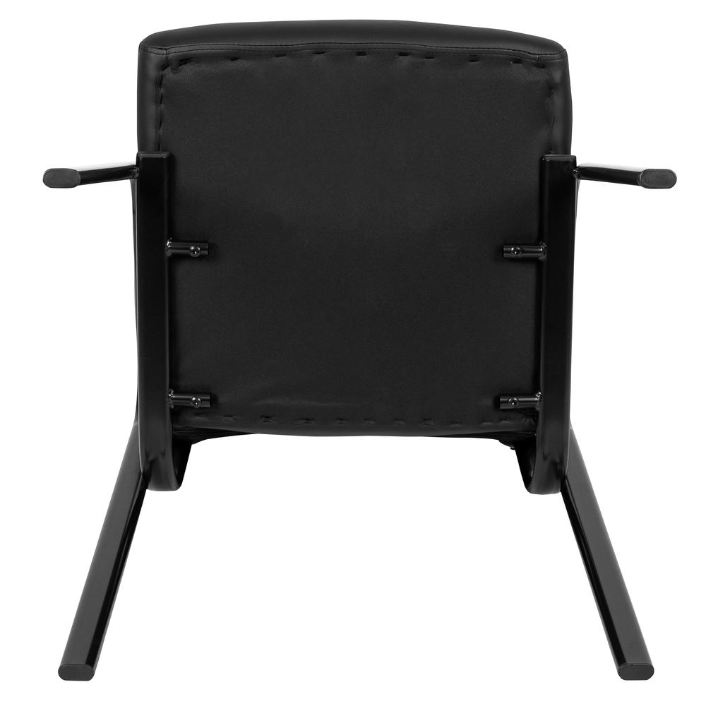 Flash Fundamentals Black LeatherSoft Executive Reception Chair with Black Metal Frame, BIFMA Certified. Picture 10