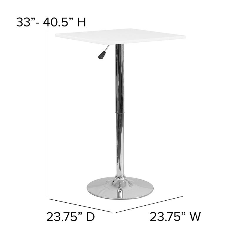 23.75'' Square Adjustable Height White Wood Table (Adjustable Range 33'' - 40.5''). Picture 2