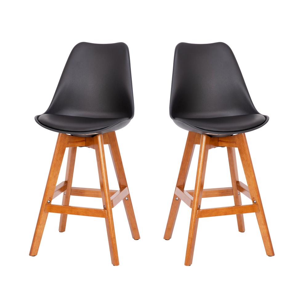 Set of 2 Counter Stools - 27 Inch Counter Stools - Wood Frame. Picture 3