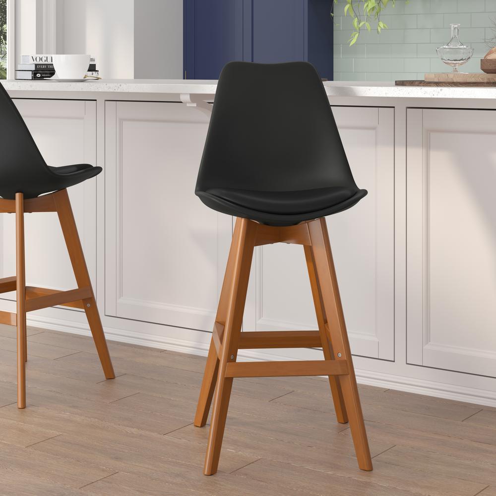 Set of 2 Counter Stools - 27 Inch Counter Stools - Wood Frame. Picture 1