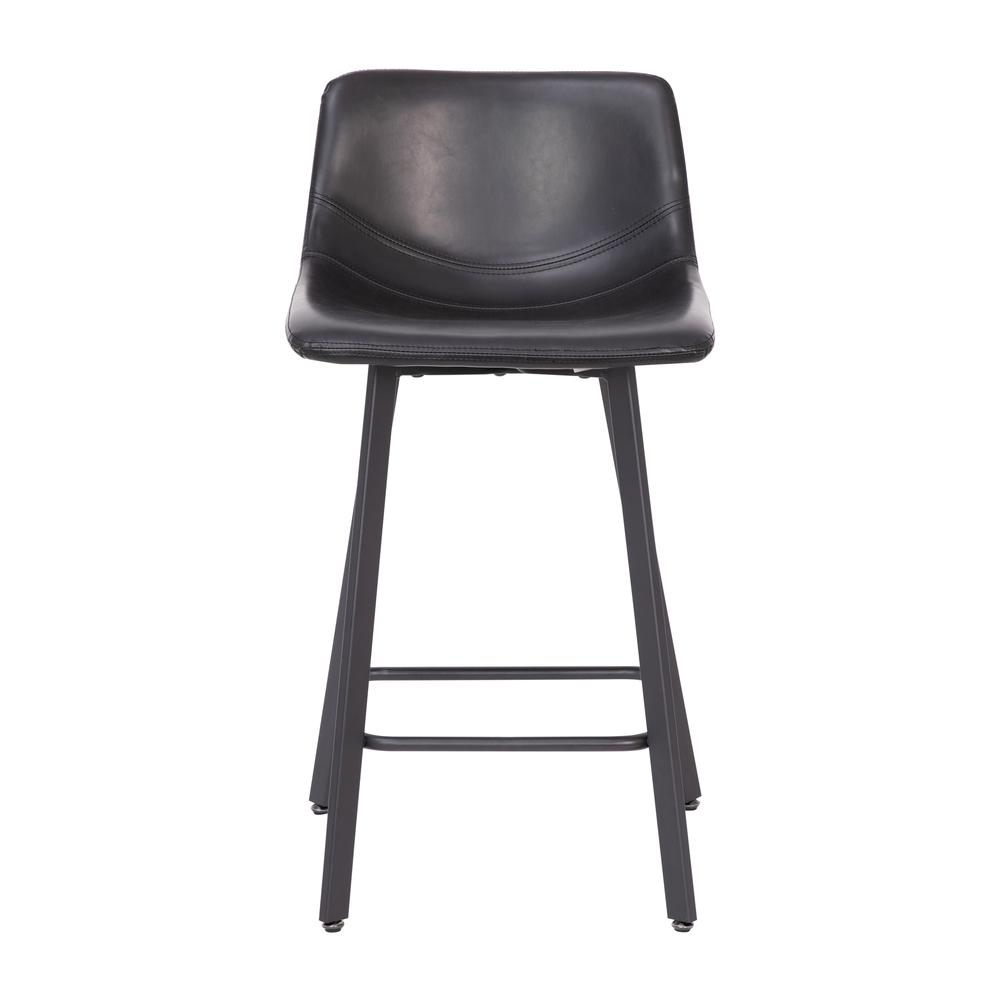 Armless 24 Inch Counter Height Stools with Footrests in Black, Set of 2. Picture 12