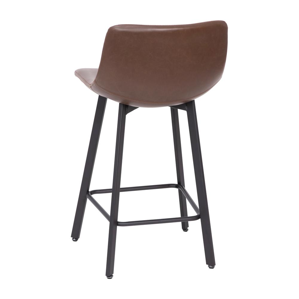Armless 24 Inch Counter Height Stools w/Footrests in Chocolate Brown, Set of 2. Picture 8
