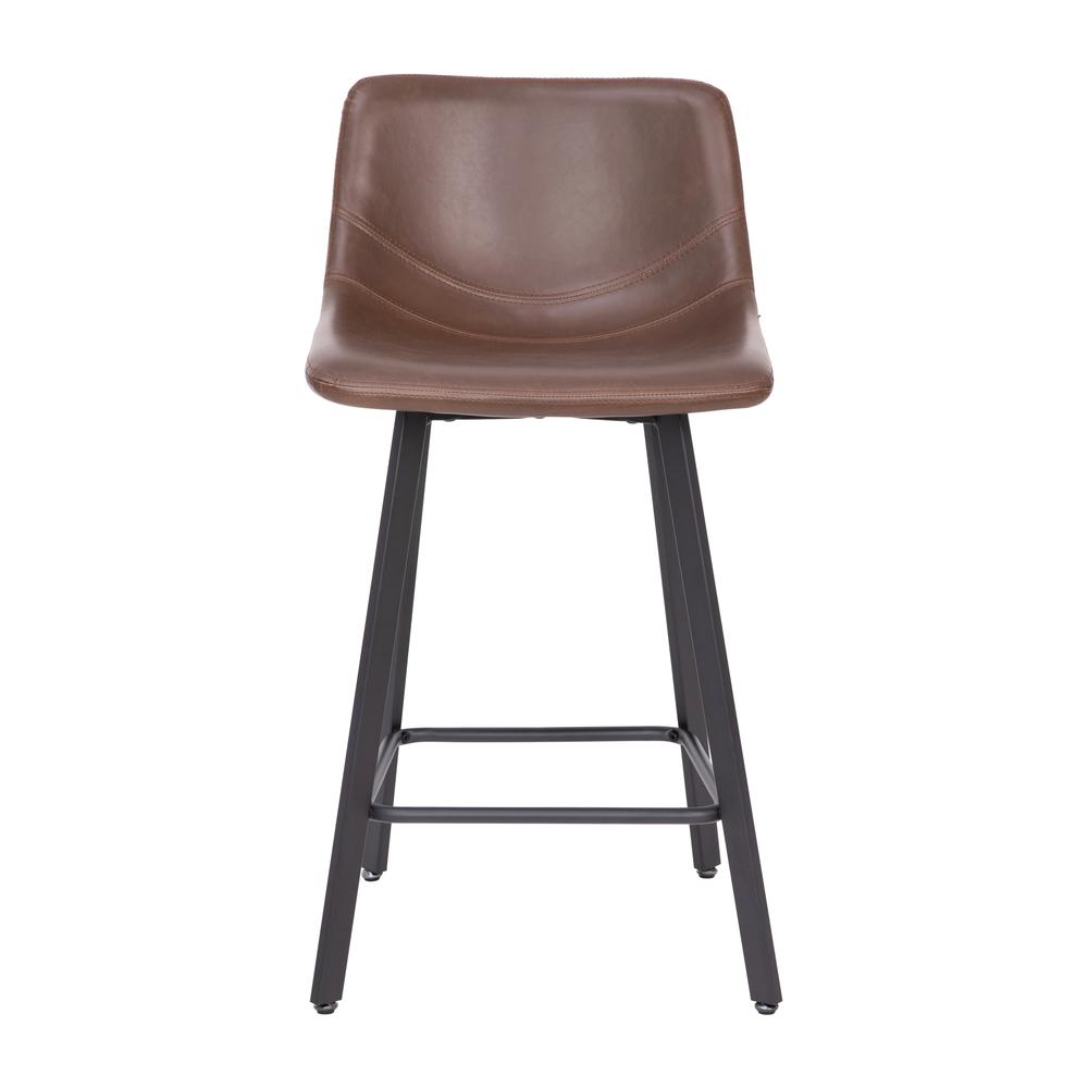 Armless 24 Inch Counter Height Stools w/Footrests in Chocolate Brown, Set of 2. Picture 11