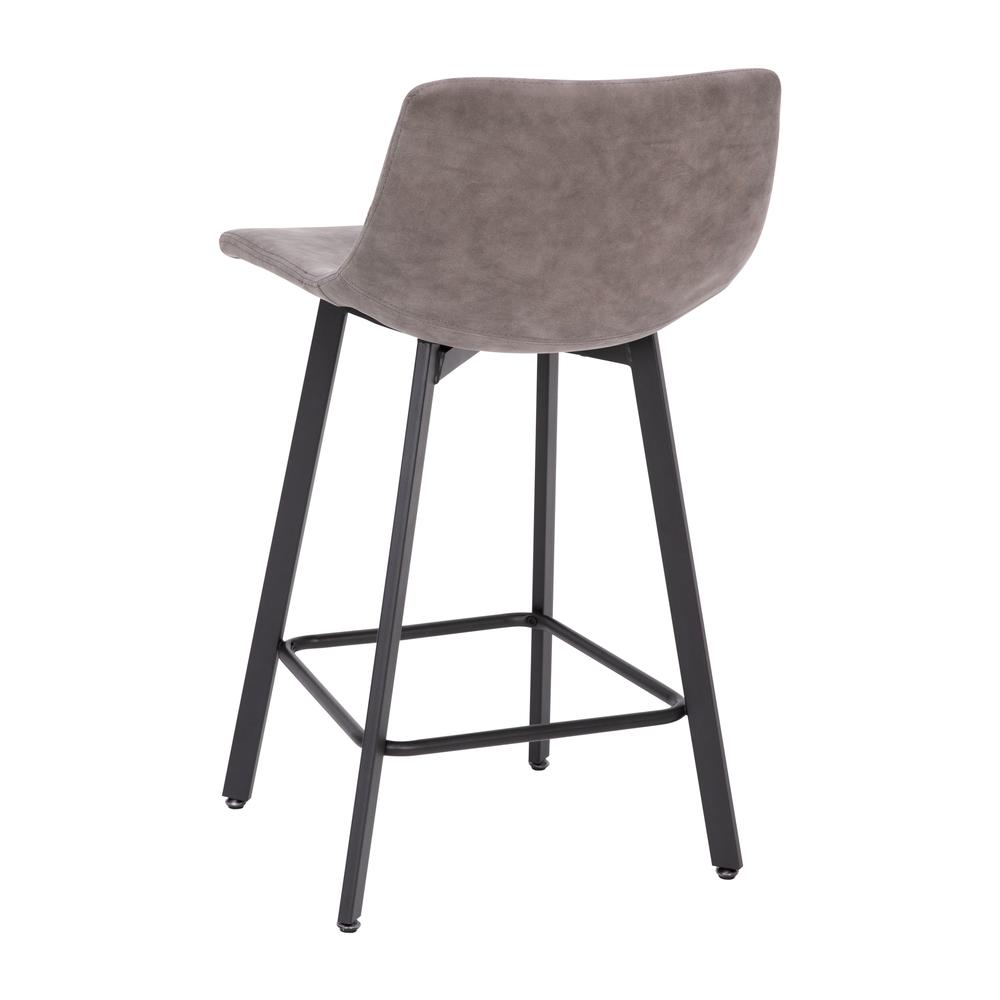 Armless 24 Inch Counter Height Stools with Footrests in Gray, Set of 2. Picture 9