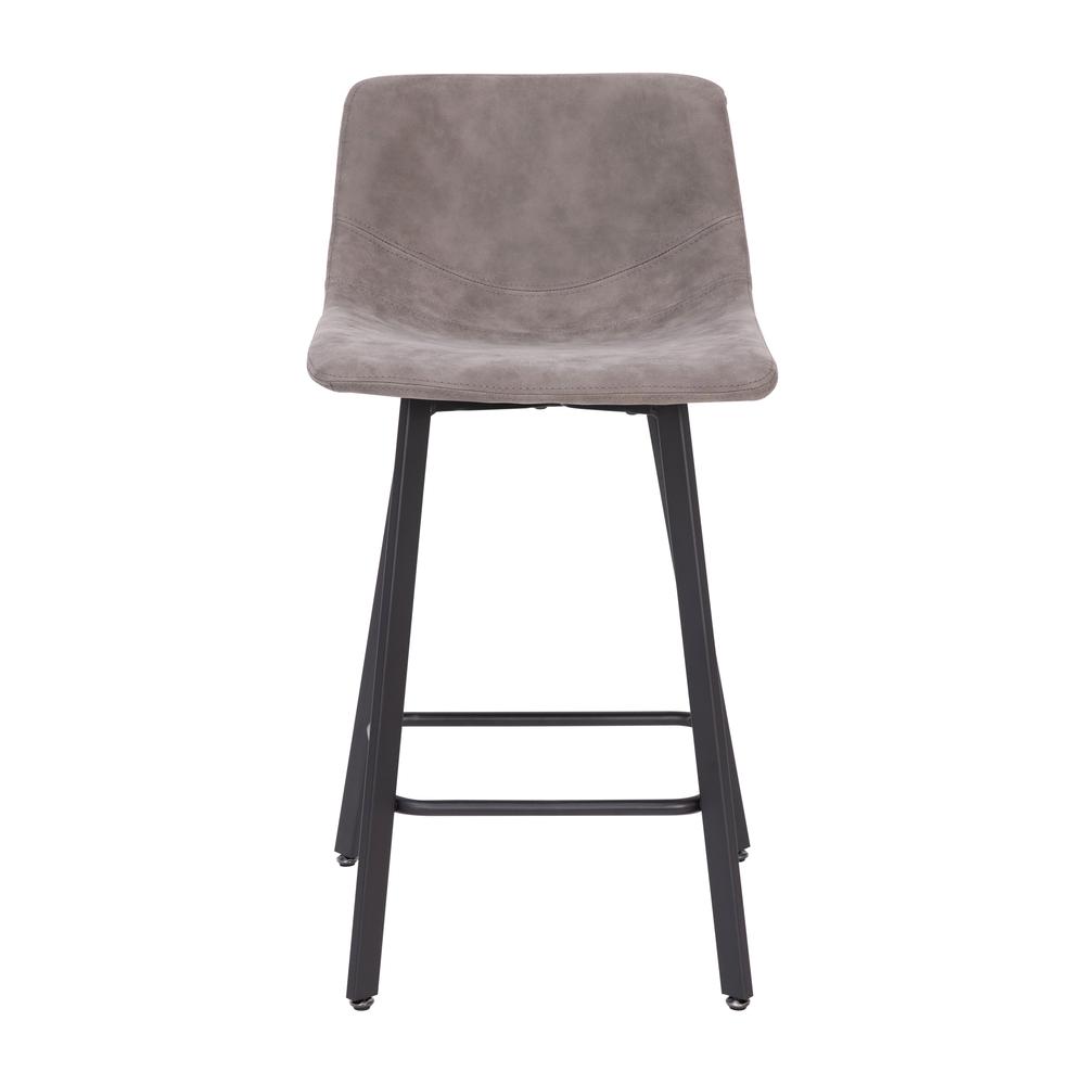 Armless 24 Inch Counter Height Stools with Footrests in Gray, Set of 2. Picture 12