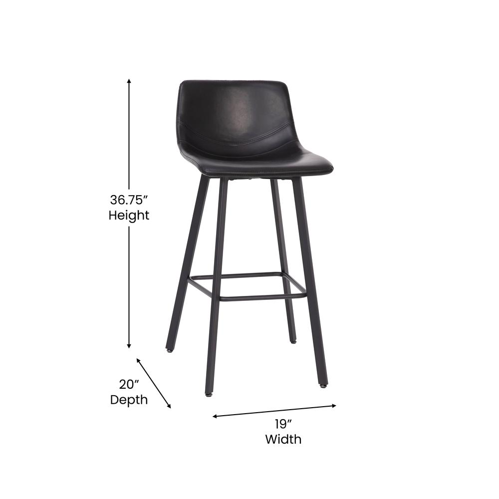 Caleb Modern Armless 30 Inch Bar Height Commercial Grade Barstools. Picture 6