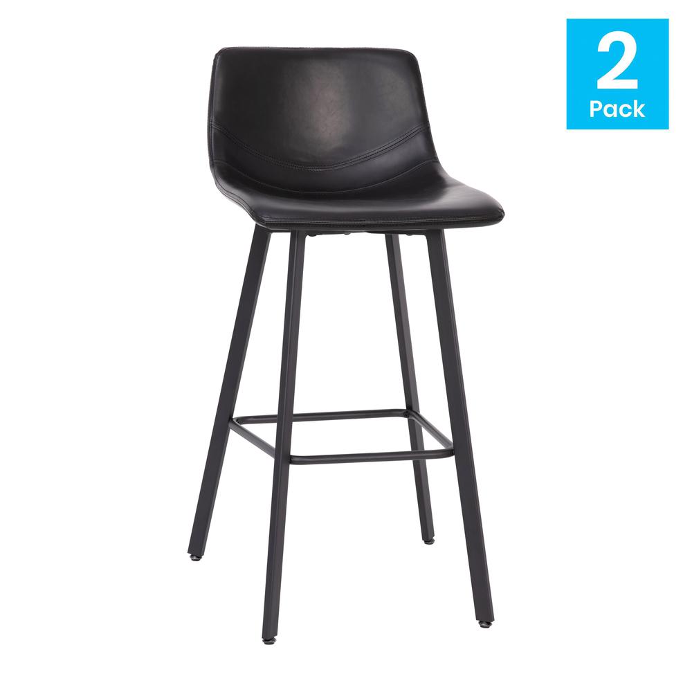 Caleb Modern Armless 30 Inch Bar Height Commercial Grade Barstools. Picture 2