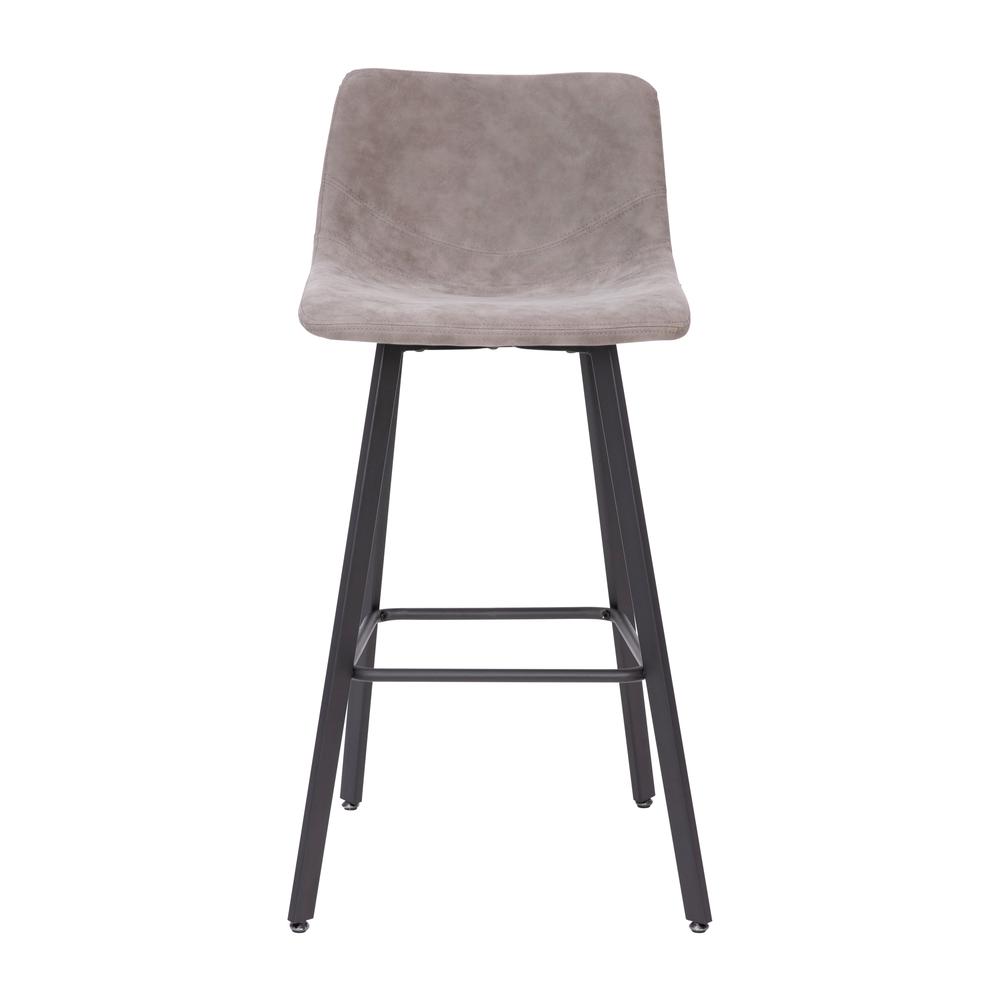 Armless 30 Inch Bar Height Barstools with Footrests in Gray, Set of 2. Picture 11