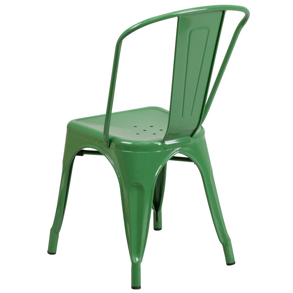 Commercial Grade Green Metal Indoor-Outdoor Stackable Chair. Picture 4