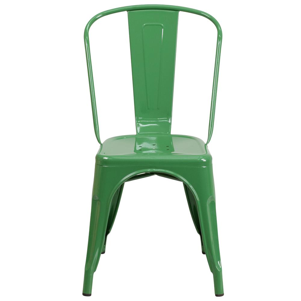 Commercial Grade Green Metal Indoor-Outdoor Stackable Chair. Picture 5