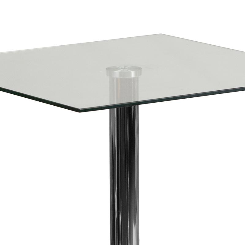 23.75'' Square Glass Table with 30''H Chrome Base. Picture 7