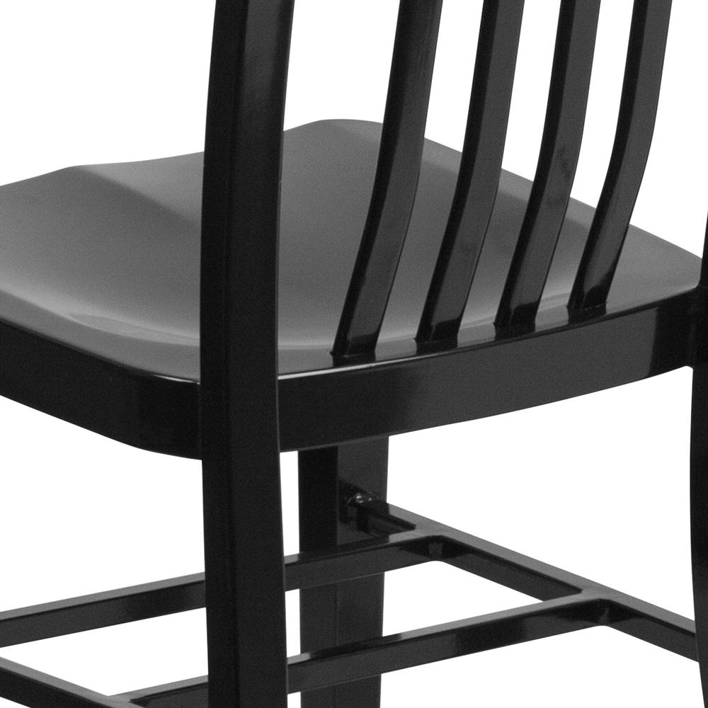 Commercial Grade Black Metal Indoor-Outdoor Chair. Picture 8
