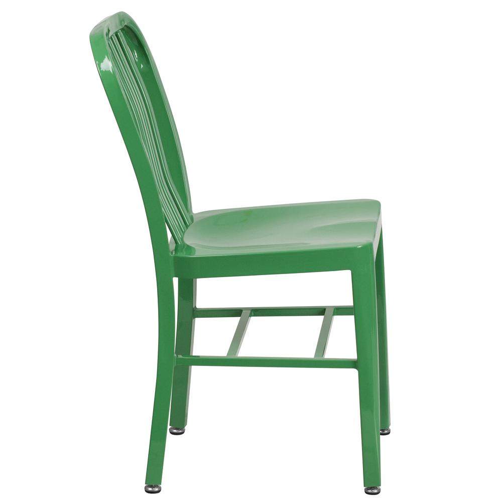 Commercial Grade Green Metal Indoor-Outdoor Chair. Picture 3