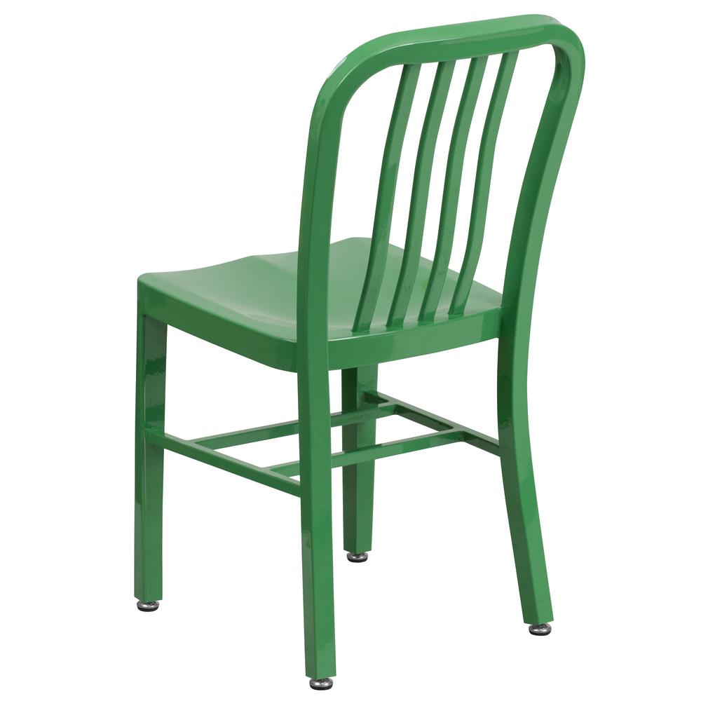 Commercial Grade Green Metal Indoor-Outdoor Chair. Picture 4