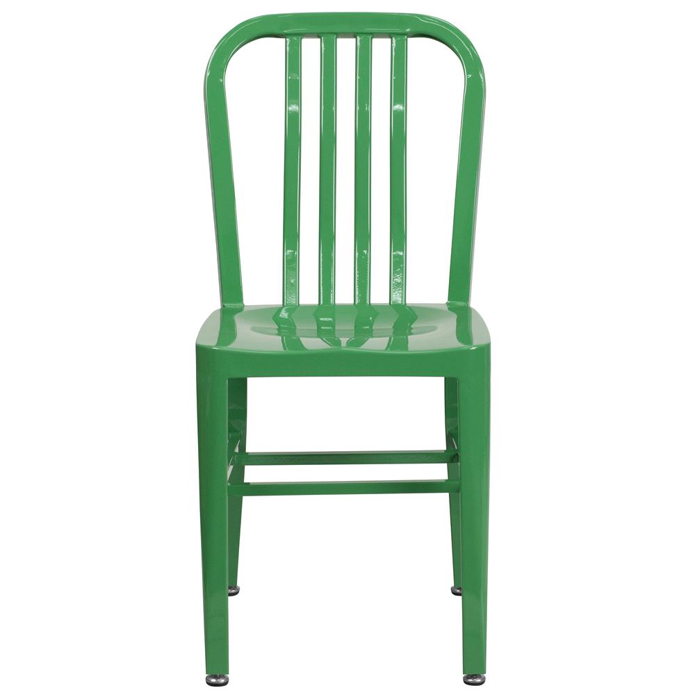 Commercial Grade Green Metal Indoor-Outdoor Chair. Picture 5