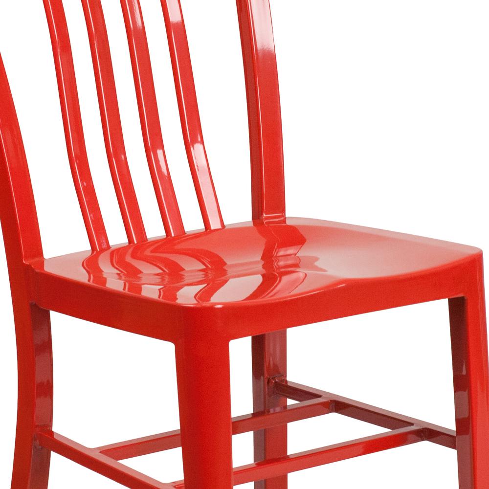 Commercial Grade Red Metal Indoor-Outdoor Chair. Picture 7