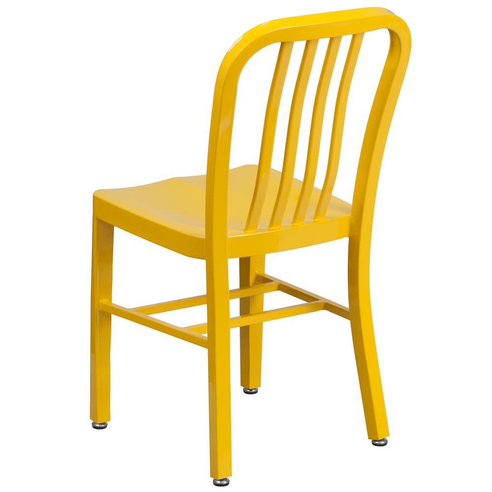 Commercial Grade Yellow Metal Indoor-Outdoor Chair. Picture 4