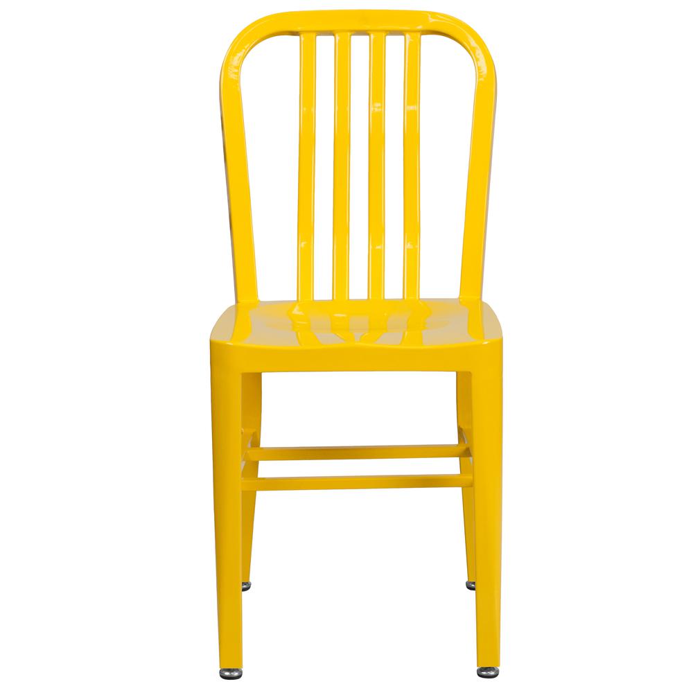 Commercial Grade Yellow Metal Indoor-Outdoor Chair. Picture 5
