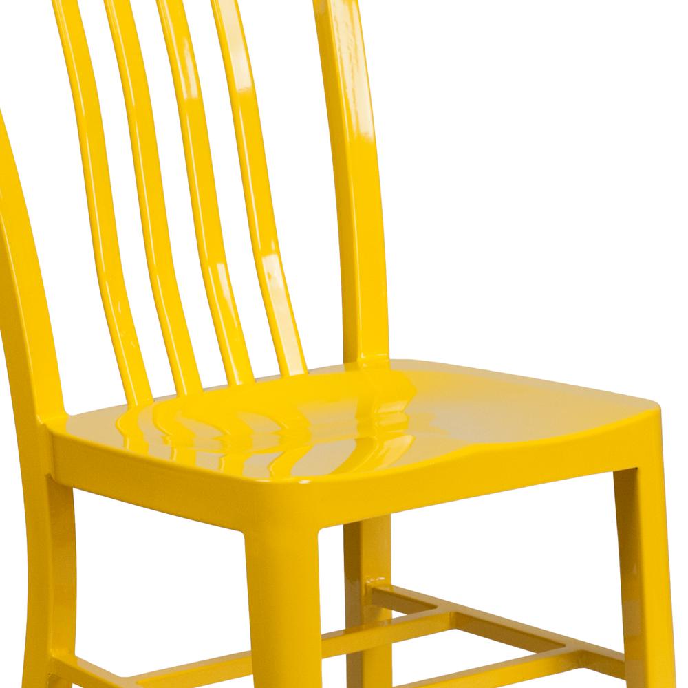 Commercial Grade Yellow Metal Indoor-Outdoor Chair. Picture 7