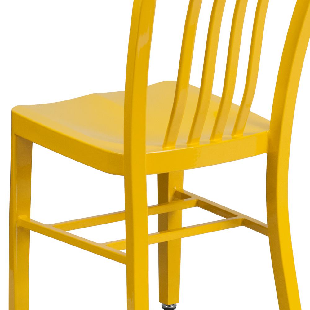 Commercial Grade Yellow Metal Indoor-Outdoor Chair. Picture 8