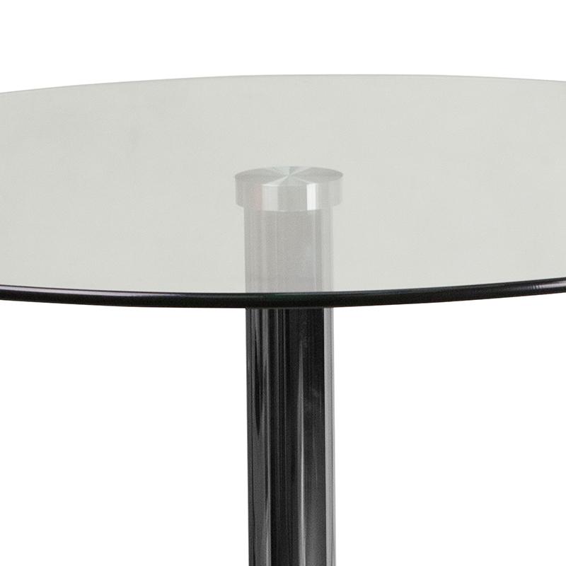 23.5'' Round Glass Table with 35.5''H Chrome Base. Picture 7