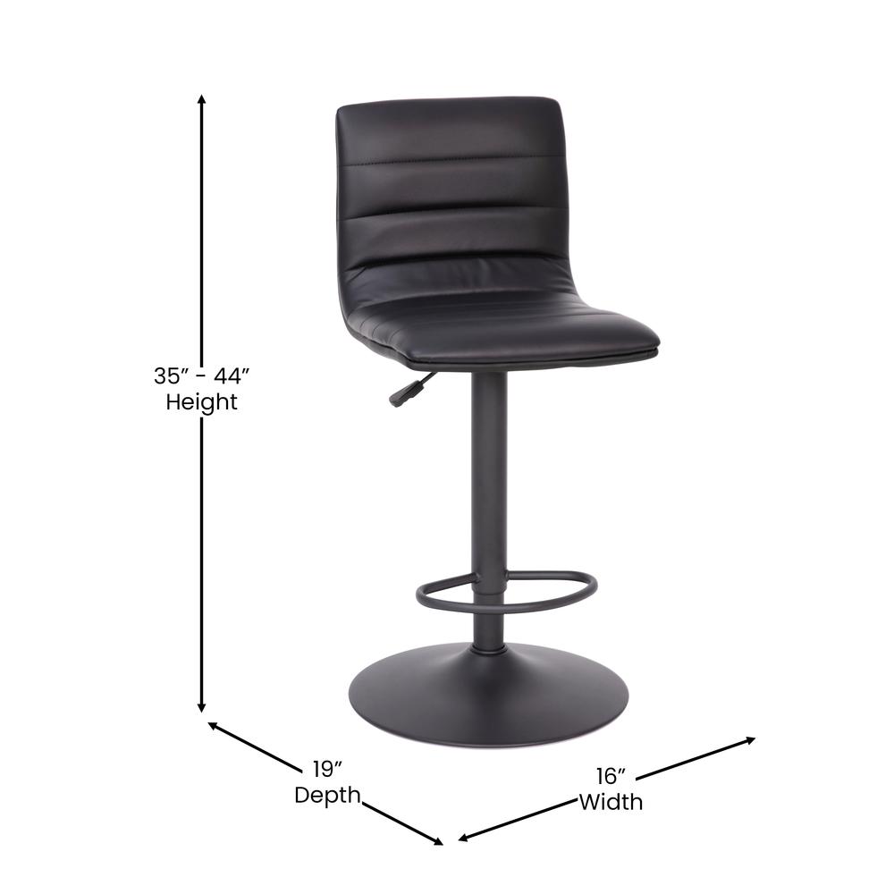 Contemporary Adjustable Height Stool with Pedestal Base. Picture 7