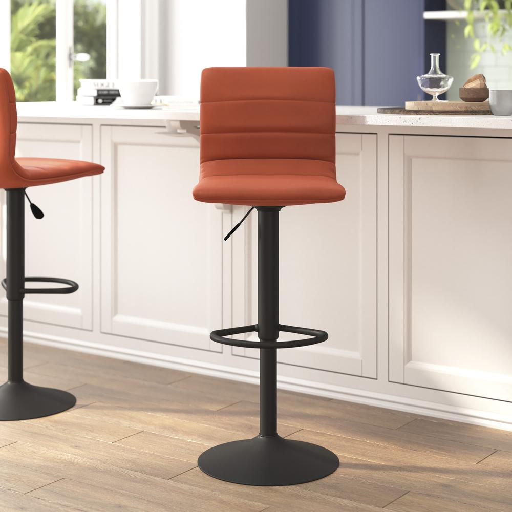 Contemporary Adjustable Height Stool with Pedestal Base. Picture 4