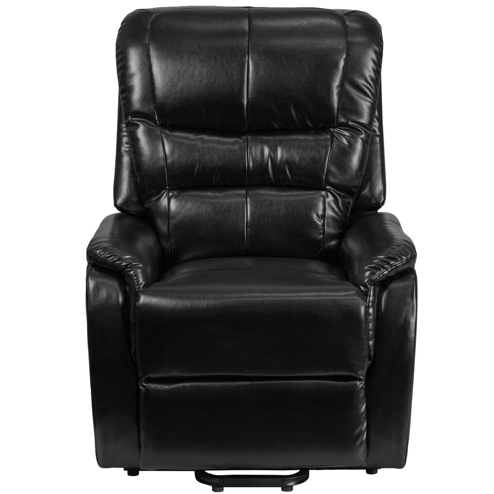 Black LeatherSoft Remote Powered Lift Recliner for Elderly. Picture 4